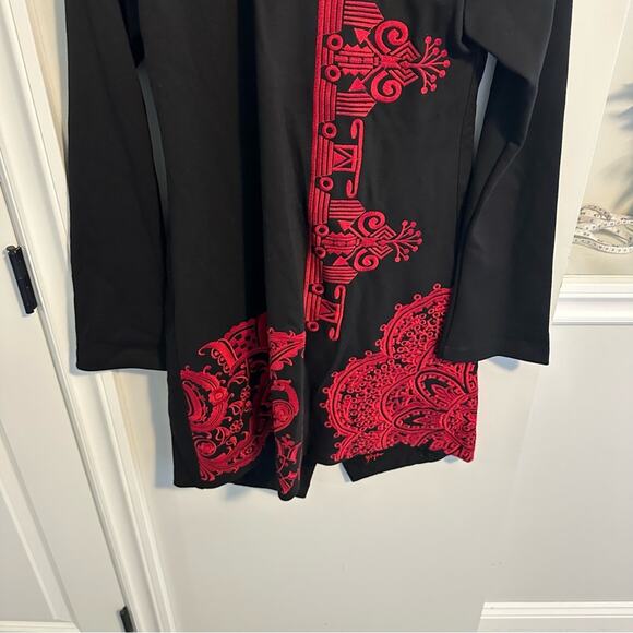 NEW Johnny Was Biya Black Red Wool Blend Embroidered Jacket XS - Picture 6 of 14